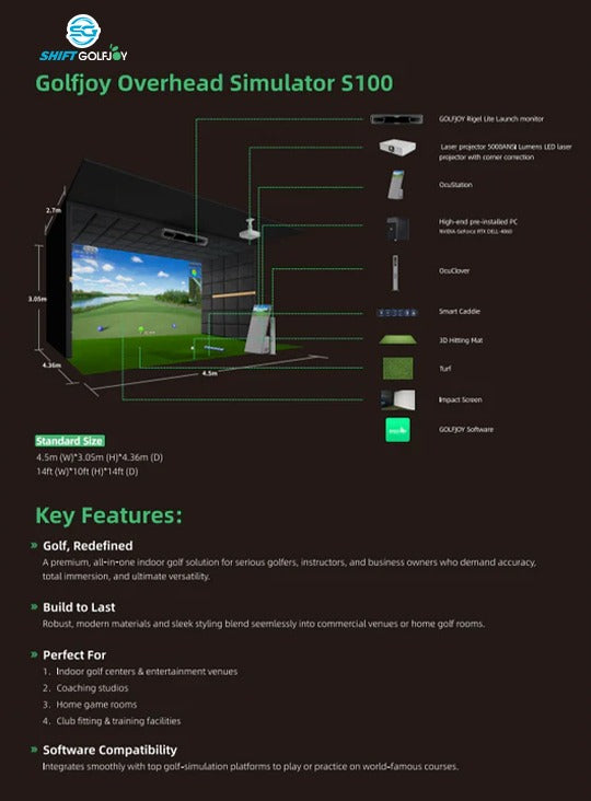 GOLFJOY Overhead Simulator S100