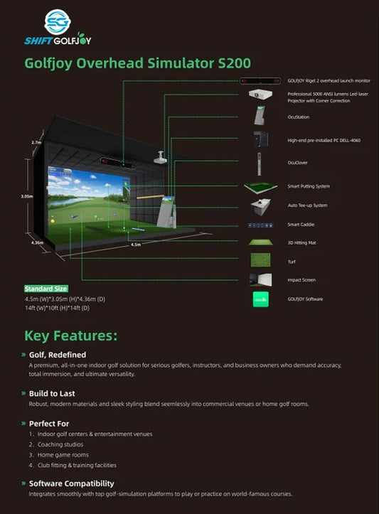 GOLFJOY Overhead Simulator S200