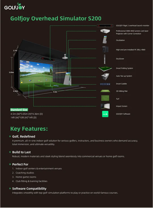 GOLFJOY Overhead Simulator S200